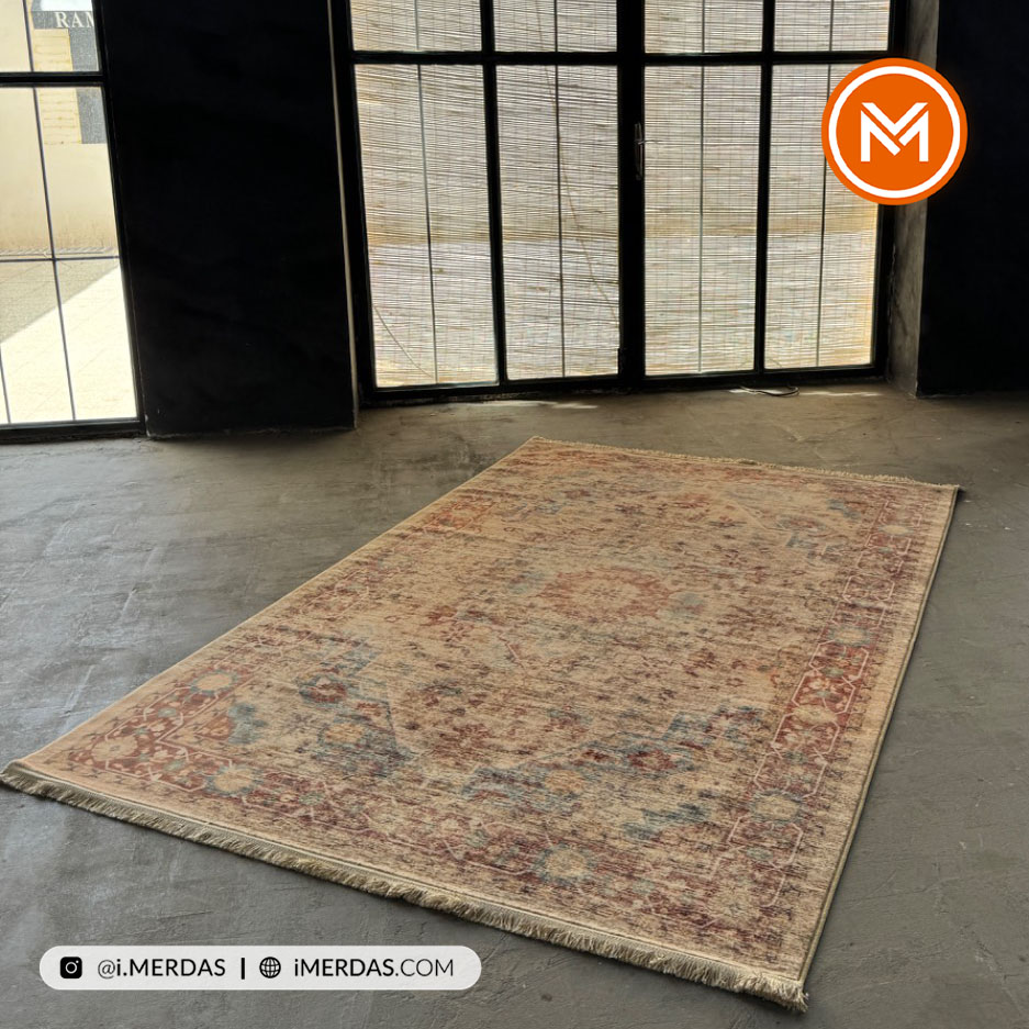 فرش کهنه نما کد 23925 زمینه تمام رنگ